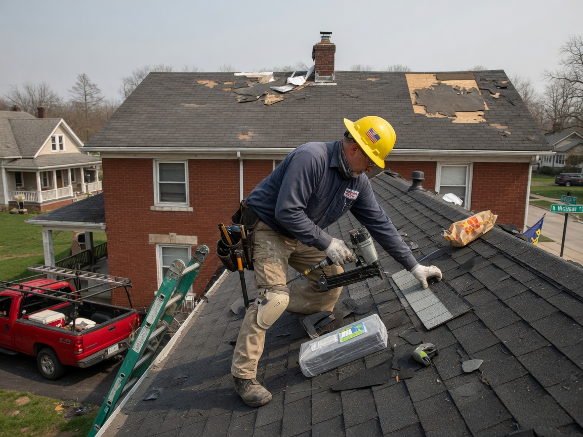 roofing work by Ally Roofing in South Bend, IN